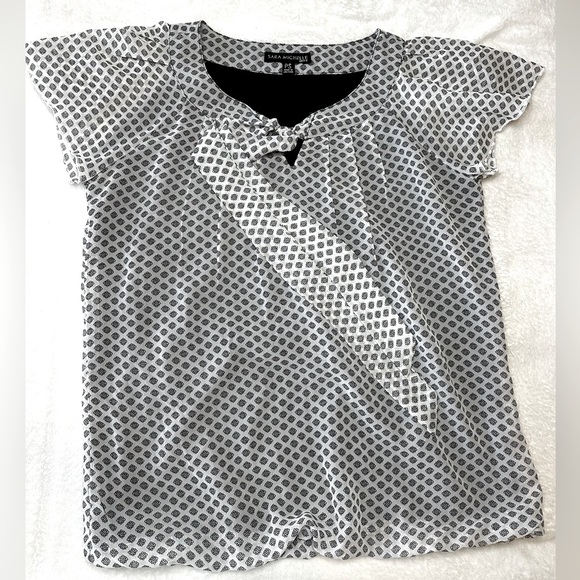 Sara Michelle Tops - 🖤Sara Michelle Petite White Black Polka dot blouse Petite Small